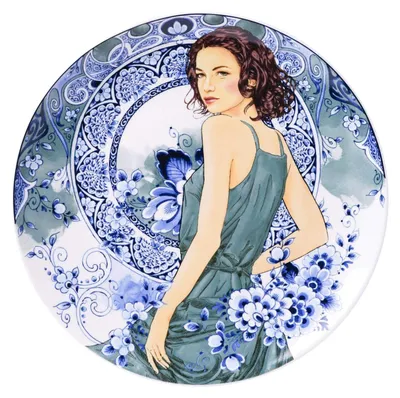 Immagine prodotto di Heinen Delfts Blauw – Piatto da parete Sarah - Vetroceramica - 26 cm