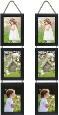 Produktbild von Famanu Fotolisten Set 10x15 cm - 6 moderne schwarze Collagenrahmen