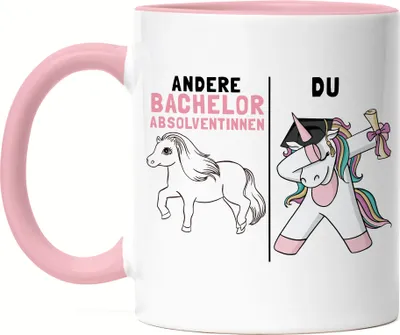 Produktbild von Andere Bachelorabsolventinnen Du Tasse Rosa Pferd Einhorn Geschenkidee Lustig Studentin Studium Hochschule Uni