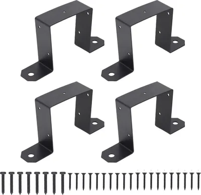 Obrázek produktu pro 4 kusy 10,2 x 10,2 cm, robustní držáky na plot terasy, uhlíková ocel, montáž na altán, tvar U