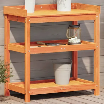 Obrázok produktu pre Stôl na presádzanie s policami hnedý 82,5x45x86,5 cm borovica
