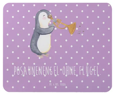 Produktbild von Mr. & Mrs. Panda Mauspad Engel Posaune - Lavendeltraum - Geschenk, Mouse Pad, Musik, Lernen, Mousepad, Instrument, Orchester, Musikerspruch, pc mausunterlage, mausteppich