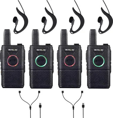 Immagine prodotto di Retevis RT618 Mini radio ricaricabile, radio professionale con licenza PMR446 e auricolare, radio a doppio PTT