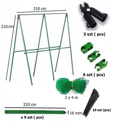 Produktbild von DIXIE STORE, Tomaten und Gurken Rankhilfe, Rankgitter Pflanzenstütze 210x210x100