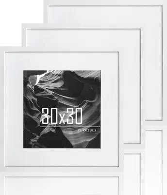 Immagine prodotto di VUVUZULA Cornice per foto Set di 3 cornici quadrate in legno bianco 30x30cm