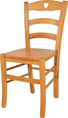 Image de t m c s Tommychairs - Chaise CUORE pour la cuisine et la salle à manger, structure robuste en bois de hêtre laqué couleur miel et assise en bois