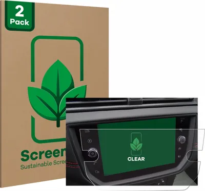 Produktbild von 2x ScreenLeaf Schutzfolie für Seat Arona FR Stereo BJ 2019 nachhaltiger Displayschutz Display Schutz Folie Klar Transparent