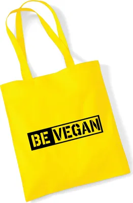 Produktbild von Huuraa Jutebeutel Be Vegan Modern 10 Liter Yellow Baumwolle Tasche Geschenkidee