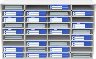 Productafbeelding van Literatuurorganizer met 36 Vakken - Stabiele PVC Documentenhouder Wit