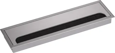 Produktbild von Kabeldurchlass Kabeldose Kabeldurchführung eckig Schwarz oder Silber