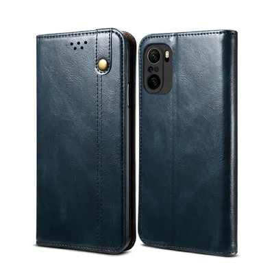 Immagine prodotto di Custodia per Xiaomi Poco F3, portafoglio in pelle flip case con funzione stand blu