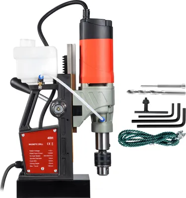 Zdjęcie produktu dla SucceBuy Wiertarka magnetyczna, 1200W, 1,57" średnica wiertła, 2922lbf/13000N, zmienna prędkość, 580 RPM Elektryczna wiertarka magnetyczna do wiercenia powierzchniowego i prac remontowych, z certyfikatem CE