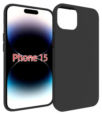 Produktbild von MobyDefend Hülle für iPhone 15 - Dünne matte schwarze TPU Schutzhülle
