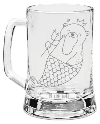 Produktbild von Mr. & Mrs. Panda Krug Wassermann Astrologie - Transparent - Geschenk, Humpen, Bierkrug Mit Gravur, Seidel, Glas, Glaskrug, Geburtstagsgeschenk, Tierkreiszeichen