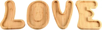Produktbild von KESPER Servierbretter 4er-SET 58336 LOVE aus Bambus / Servierbretter