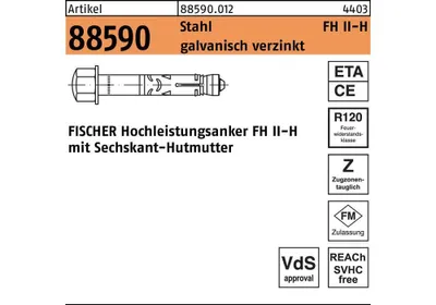 Produktbild von Hochleistungsanker R 88590 FH II 10/ 25 H Stahl galvanisch verzinkt