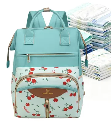 Image de Sac à dos pour bébé, sac à langer avec compartiments isothermes