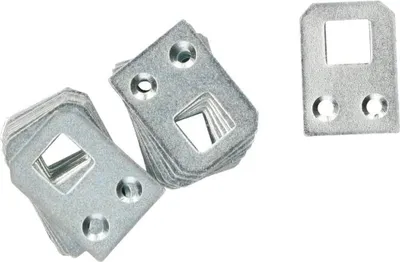 Produktbild von KOTARBAU® 100er Set Schrankaufhänger 20 x 15 x 1,0 mm Ver.Formen Schrankaufhängung Möbelaufhänger Bettbeschlag Verzinkt Möbelaufhängung Silber Flachverbinder