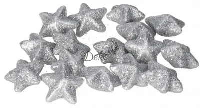 Produktbild von Sternchen Aus Styropor Mit Glitzer, 2,5 Cm, Silber