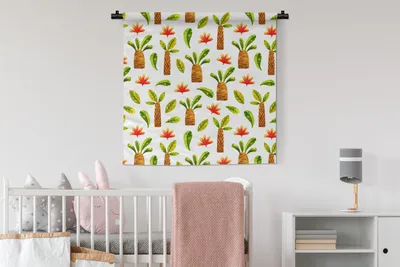 Produktbild von MuchoWow® Wandteppich Wandbehang Dschungel - Blätter - Palme 90x90 cm Tapisserie Dekoration Wandtuch - Wandaufhänger