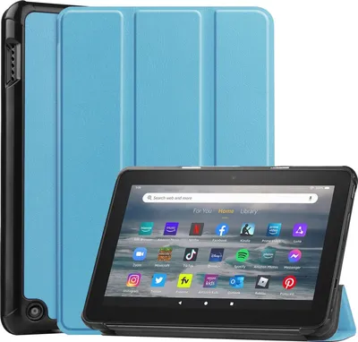 Produktbild von Schutzhülle für Amazon Fire 7 2022 12 Generation 7 Zoll Slim Case Etui mit Standfunktion und Auto Sleep/Wake Funktion Lila