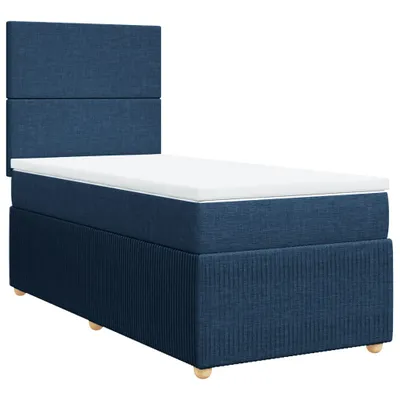 Produktbild von Boxspringbett mit Matratze Blau 90x200 cm Stoff
