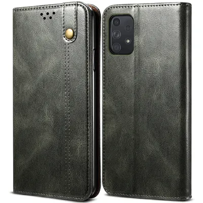 Obrázek produktu pro Pouzdro pro Samsung Galaxy A72 5G/4G, kožené flip pouzdro peněženka s funkcí stojánku zelené
