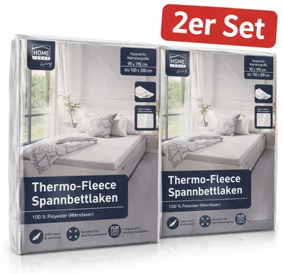 Produktbild von Thermo-Fleece Spannbettlaken 2er Set – extra weich & wärmend (90–100 x 200 cm)