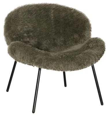 Produktbild von SACHA Samt Sessel grün im Vintage-Stil, T 64 × B 72 × H 75 cm
