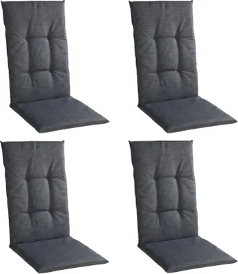 Produktbild von Gartenstuhlauflagen - Dunkelgrau - Hochlehner - 4er Set