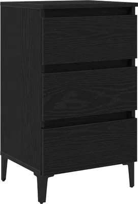 Produktbild von Nachttisch Schwarz Eichen-Optik 40 x 35 x 69 cm Holzwerkstoff