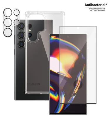 Produktbild von PanzerGlass Galaxy S23 Ultra Kit Cover/Glas/Kameralinse