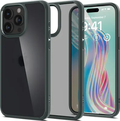 Obrázok produktu pre Spigen ACS06569, Ochranný obal, Apple, iPhone 15 Pro Max, 17 cm (6.7"), Zelená, Priehľadná
