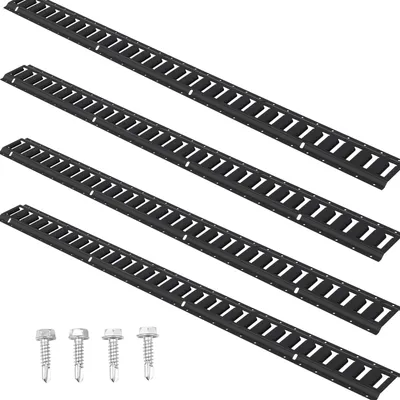 Zdjęcie produktu dla SucceBuy E-Track Set, stalowe szyny 5', 4-pak, nośność do 2000 lbs, wytrzymałe ze śrubami do przyczep, samochodów dostawczych, garaży, mocowań motocykli i ATV