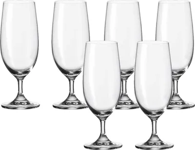 Produktbild von Leonardo Daily Bier-Gläser 6er Set, Tulpe mit gezogenem Stiel, spülmaschinenfeste Bier-Gläser mit gezogenem Stiel, Pils-Glas, Höhe 19 cm, 360 ml, 063318