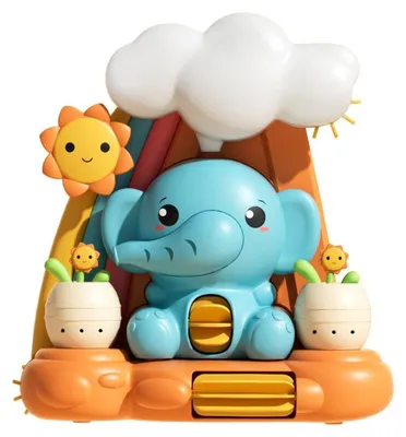 Image de Jouet de bain pour bébé : éléphant, carrousel aquatique, roue à eau, douche, jouet aquatique avec cuillère, jouets sensoriels pour les 0-3 ans, cadeau