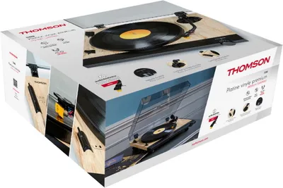 Zdjęcie produktu dla Gramofon z wkładką gramofonową Thomson TT702 Premium AT91 czarny TH386790