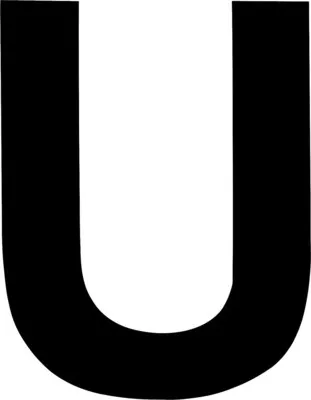 Produktbild von Klebebuchstabe "U" schwarz 35 mm