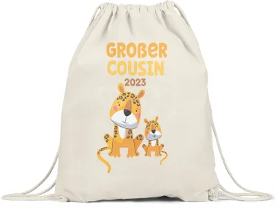 Produktbild von Großer Cousin 2023 Turnbeutel Gymsack Löwen Cousin Familien Love Liebe Geborgenheit Beschützer Cousins Zusammenhalt