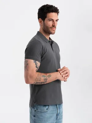 Obrázok produktu pre Ombre Clothing Pánske tričko s golierom Venolas grafitová 3XL