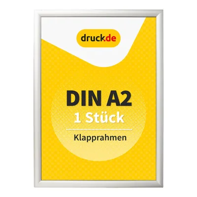 Produktbild von Klapprahmen DIN A2 - 1 Stück - für Plakate, Hinweisschilder, Werbung - Aluminiumrahmen mit 2,5 cm Profil - geeignet für Wandmontage