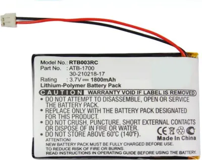 Immagine prodotto di subtel 1x Batteria per Telecomando Compatibile con RTI T3-Vplus, T3-V, T3V, 30-210218-17 – (1800mAh, 3.7V)