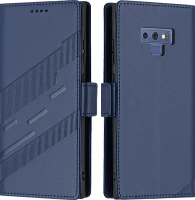 Obrázek produktu pro Pouzdro pro Samsung Galaxy Note 9,Polyuretankožené peněženkové pouzdro s přihrádkou na karty a funkcí stojánku Blau