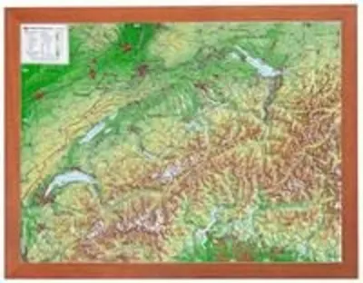 Immagine prodotto di Rilievo Svizzera piccolo 1:1 MIO con cornice in legno