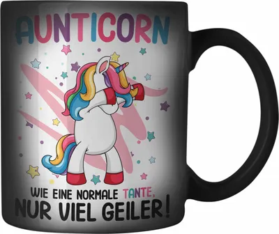 Produktbild von Trendation - Beste Tante Geschenk Lustig Spruch Aunticorn Wie Eine Normale Tante Einhorn Geburtstag (Schwarz)