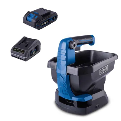 Produktbild von Scheppach Akku-Handstreuer C-GSP800-X | 5 m Streubreite | 8-stufige Streumengen | Softgrip | 3,5 L | 800 m2 | 20V | inkl. 2Ah Akku + 2,4A Ladegerät