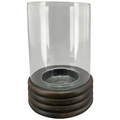 Produktbild von Windlicht Antiquite, Braun, Holz/Glas, 18,5x18,5x25,5 cm, 249509