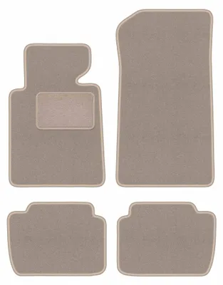 Productafbeelding van Velours automatten voor BMW 3 E46 1998-2007 (coupé/sedan/stationwagen) – 4-delig, beige, op maat – Wielganizator LUX