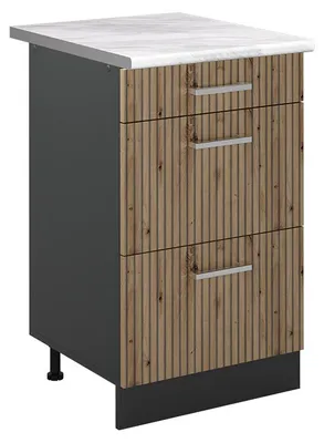 Imagen del producto de Mueble bajo de cocina Vicco R-Line Roble artesanal/Antracita 50 cm encimera Mármol, Model 69793