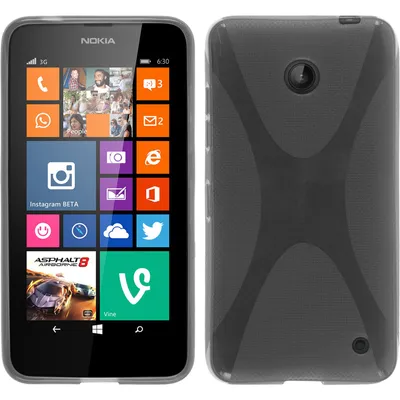 Produktbild von PhoneNatic Case kompatibel mit  Nokia Lumia 630 - grau Silikon Hülle X-Style + 2 Schutzfolien